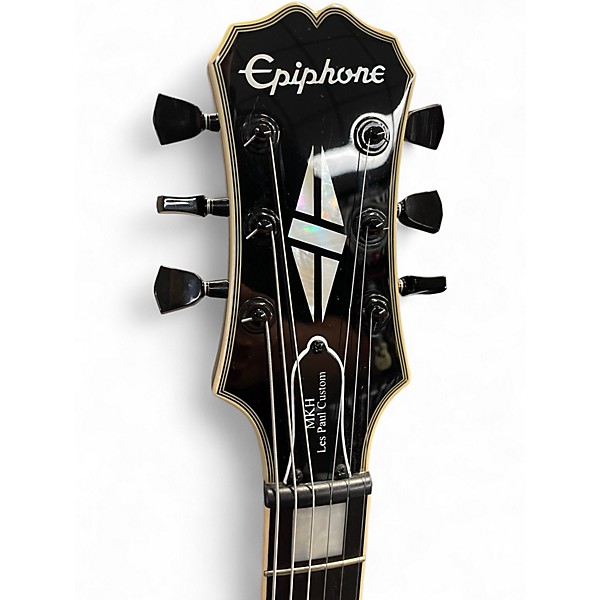 Used Epiphone MKH LES PAUL CUSTOM MATT HEAFY SIGNATURE 6 STRING Ebony Solid Body Electric Guitar