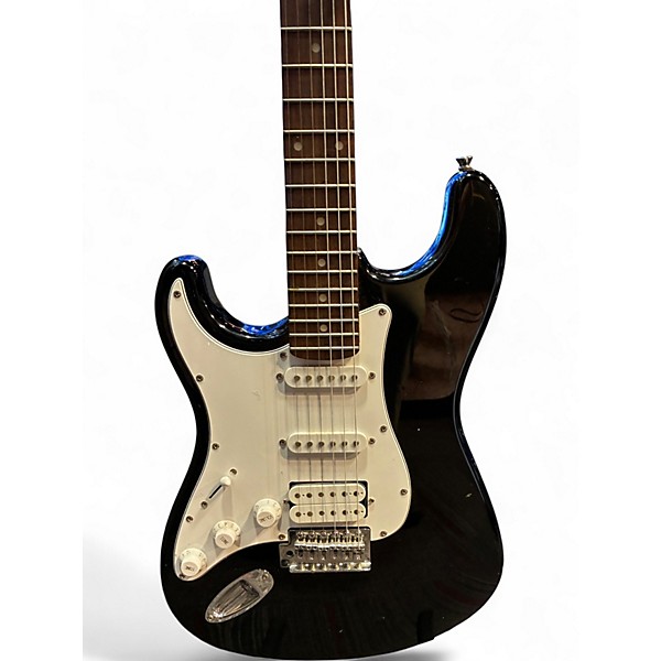 Used Donner Standard Series Stratocaster Copy Left Handed Black Solid Body Electric Guitar
