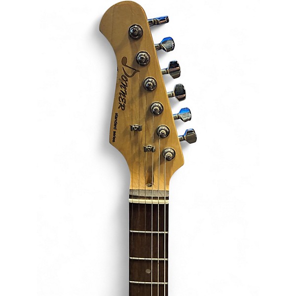 Used Donner Standard Series Stratocaster Copy Left Handed Black Solid Body Electric Guitar