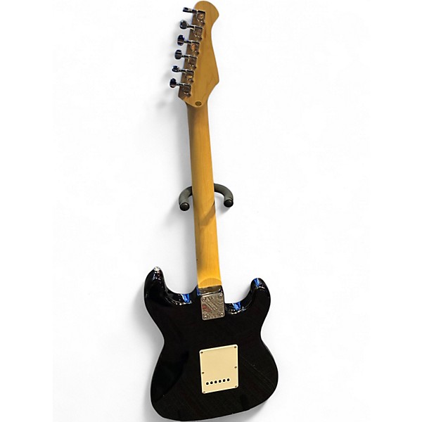 Used Donner Standard Series Stratocaster Copy Left Handed Black Solid Body Electric Guitar