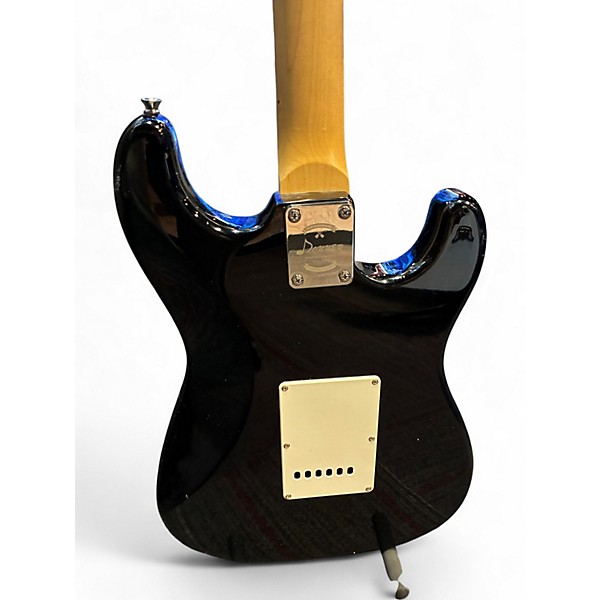 Used Donner Standard Series Stratocaster Copy Left Handed Black Solid Body Electric Guitar