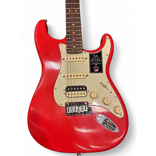 Used Fender American Ultra Luxe Stratocaster Fiesta Red Solid Body Electric Guitar
