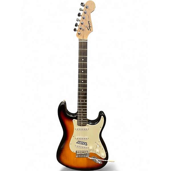 Used Squier Standard Stratocaster 3 Tone Sunburst Solid Body Electric Guitar