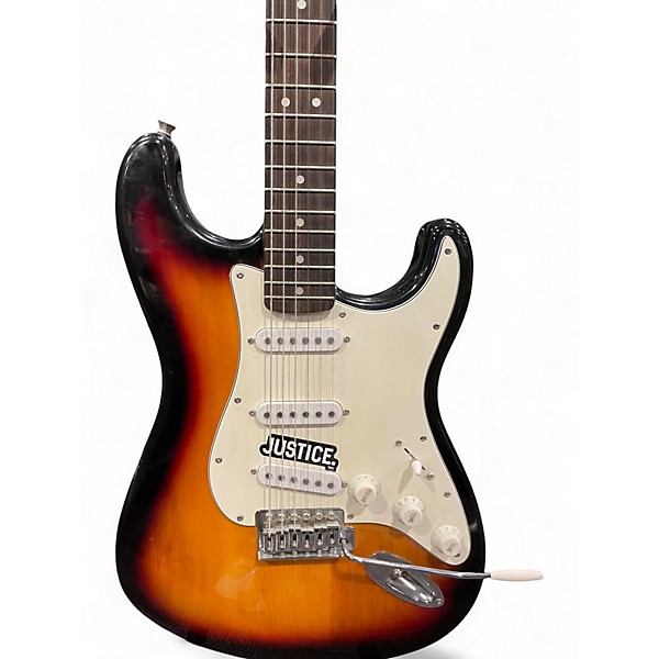 Used Squier Standard Stratocaster 3 Tone Sunburst Solid Body Electric Guitar