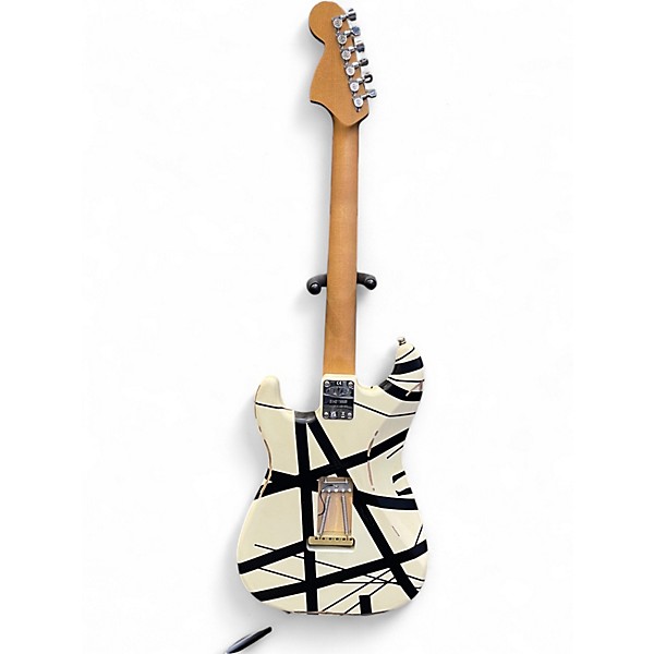 Used EVH Striped Series Black With White Solid Body Electric Guitar