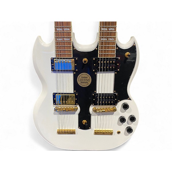 Used Epiphone G1275 Double Neck Alpine White Solid Body Electric Guitar