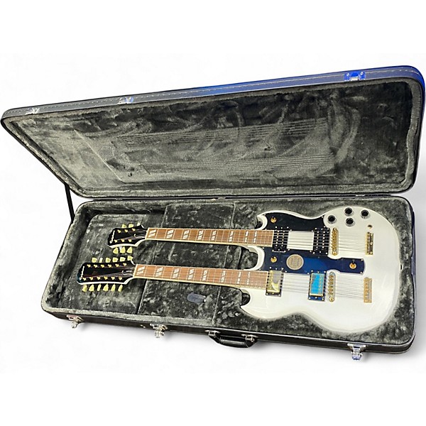 Used Epiphone G1275 Double Neck Alpine White Solid Body Electric Guitar