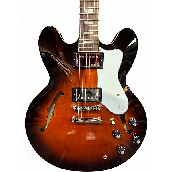 Used Epiphone Boneheaded Riviera Dark Tobacco Burst Hollow Body Electric Guitar