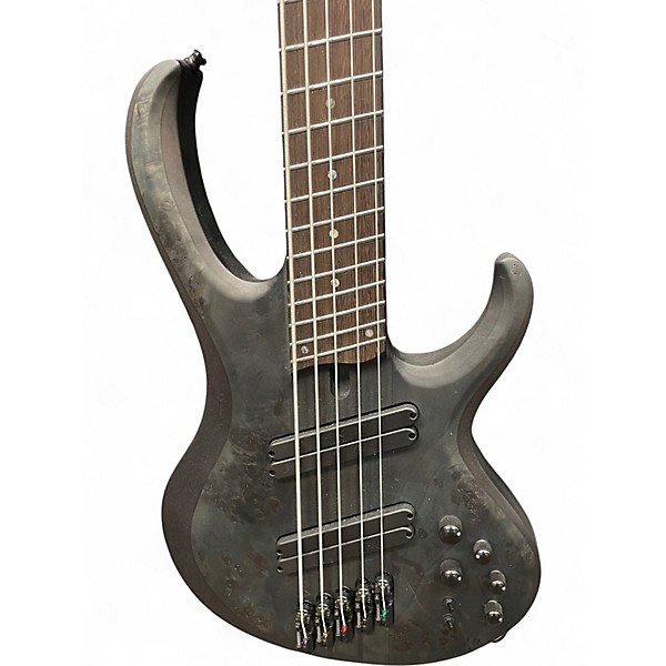 Used Ibanez btb805ms Trans Black Electric Bass Guitar