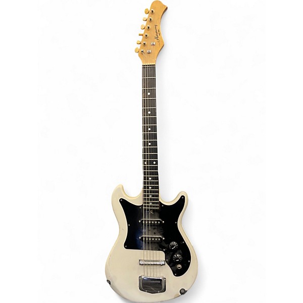 Used Harmony H804 Offset White Solid Body Electric Guitar