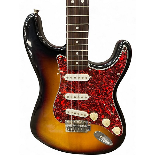 Used Squier STRATOCASTER 2 Tone Sunburst Solid Body Electric Guitar