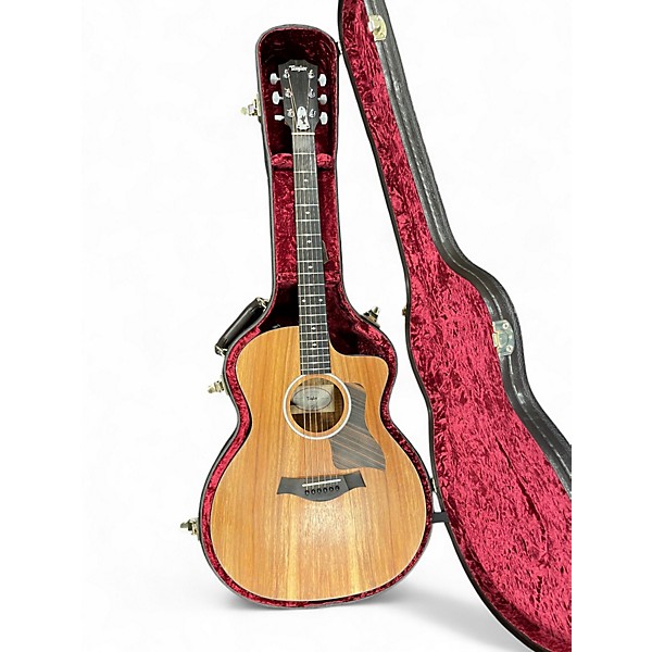 Used 2022 Taylor Custom 224ce-K DLX Natural Acoustic Electric Guitar