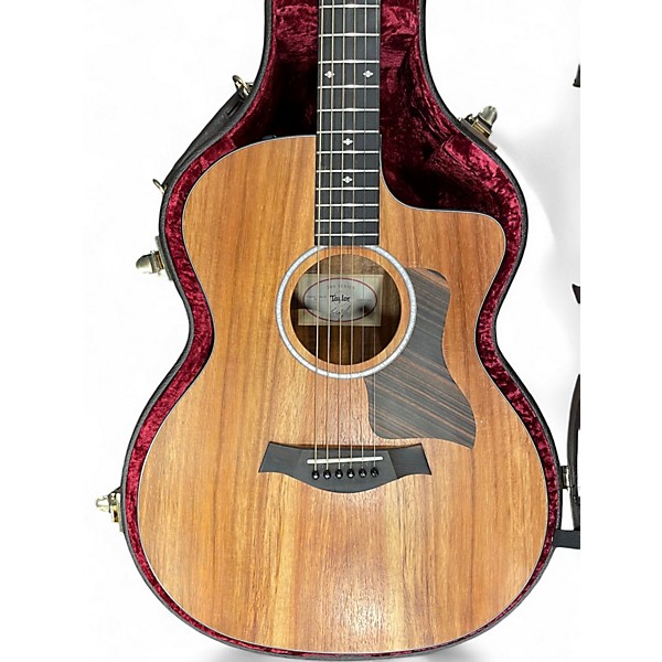 Used 2022 Taylor Custom 224ce-K DLX Natural Acoustic Electric Guitar