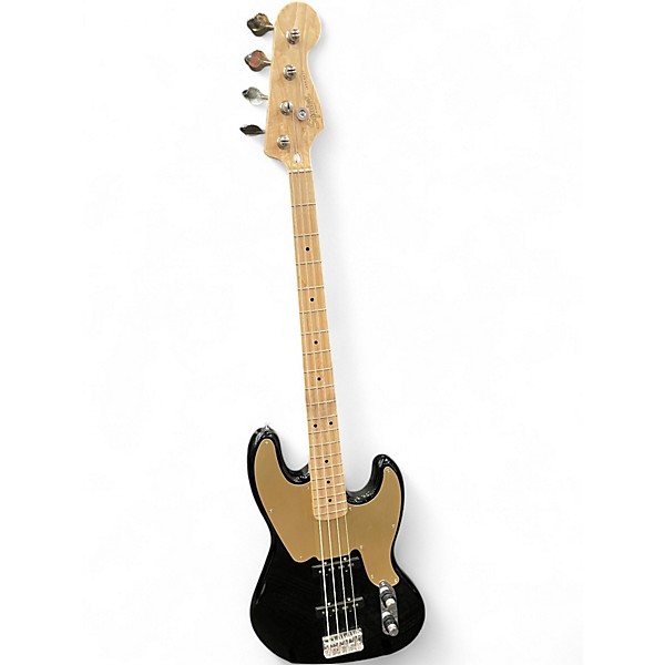 Used Squier Paranormal Jazz Bass 54 Black and Gold Electric Bass Guitar