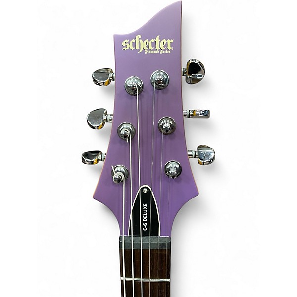 Used Schecter Guitar Research c-6 deluxe Purple Solid Body Electric Guitar
