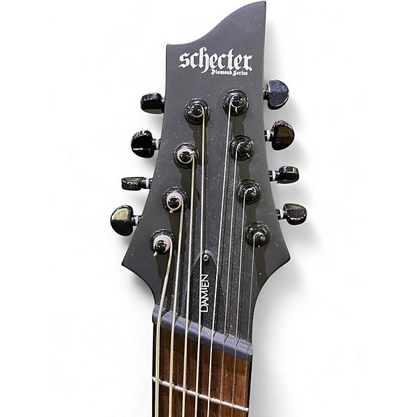 Used Schecter Guitar Research Damien-8 MS Black Solid Body Electric Guitar