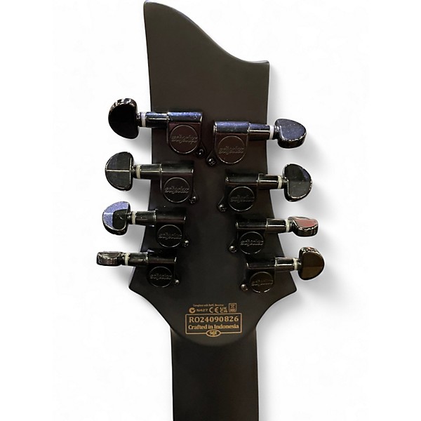 Used Schecter Guitar Research Damien-8 MS Black Solid Body Electric Guitar