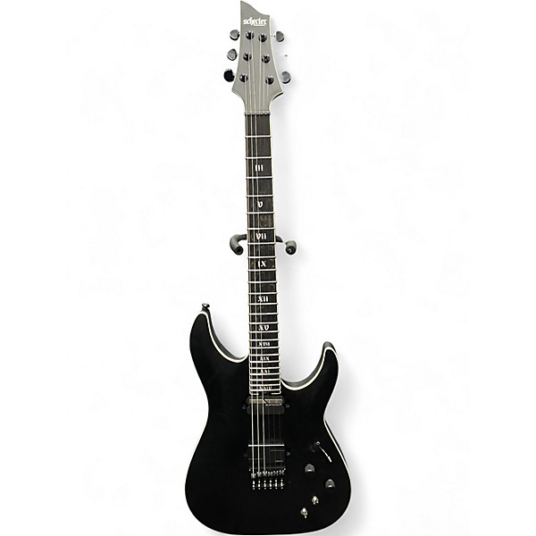 Used Schecter Guitar Research C1 HT S SLS Elite Evil Twin Flat Black Solid Body Electric Guitar