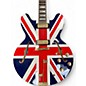 Used Epiphone E212 Union Jack Shearaton White Hollow Body Electric Guitar
