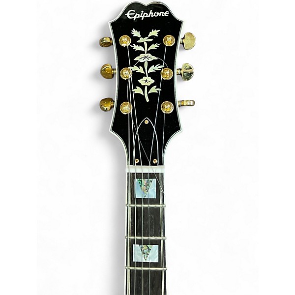 Used Epiphone E212 Union Jack Shearaton White Hollow Body Electric Guitar