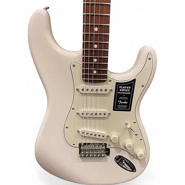 Used Fender Player series Stratocaster Polar White Solid Body Electric Guitar