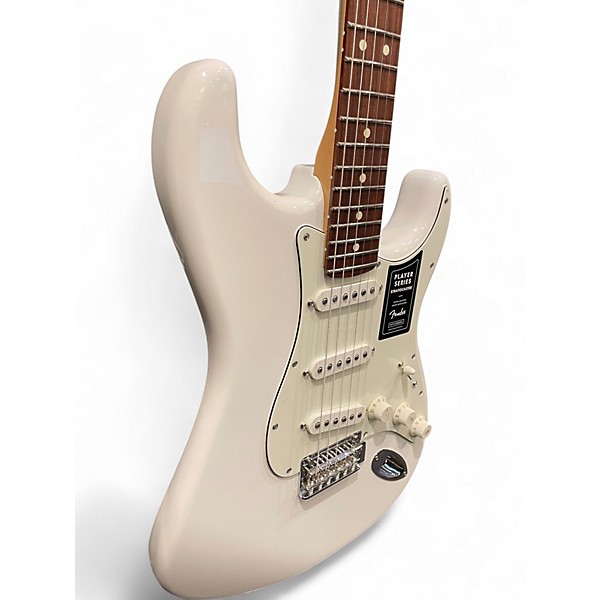 Used Fender Player series Stratocaster Polar White Solid Body Electric Guitar