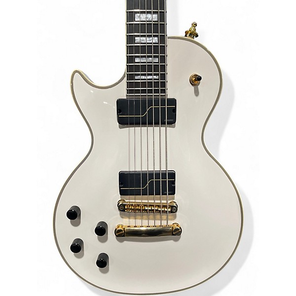 Used Epiphone Matt Heafy Les Paul Custom 7 Left Handed Snow White Electric Guitar
