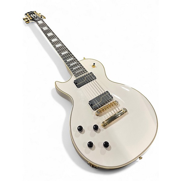 Used Epiphone Matt Heafy Les Paul Custom 7 Left Handed Snow White Electric Guitar