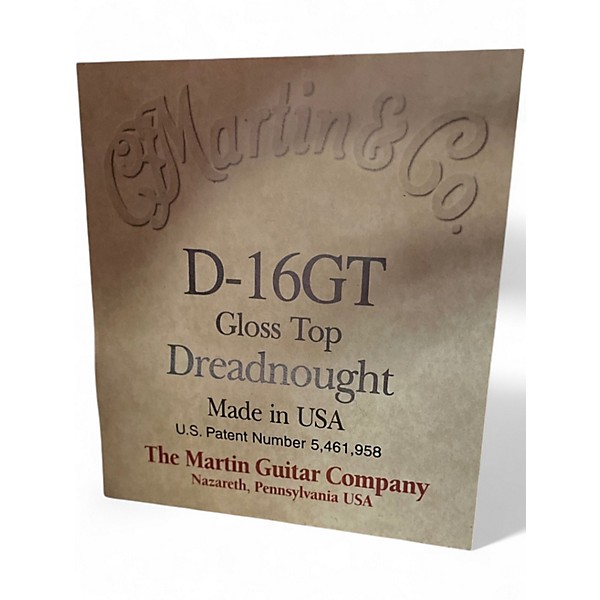 Used Martin D16GT Natural Acoustic Guitar