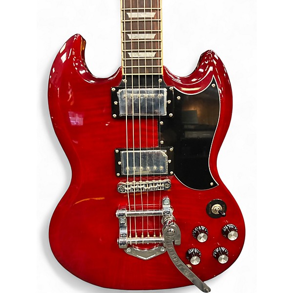 Used Gladiator DOUBLE CUTAWAY Trans Red Solid Body Electric Guitar
