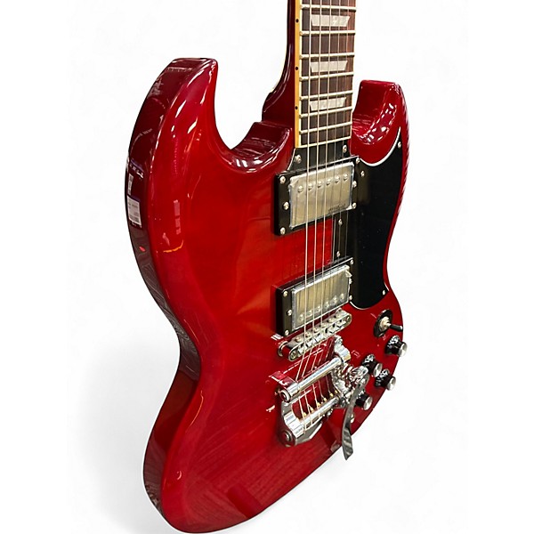 Used Gladiator DOUBLE CUTAWAY Trans Red Solid Body Electric Guitar