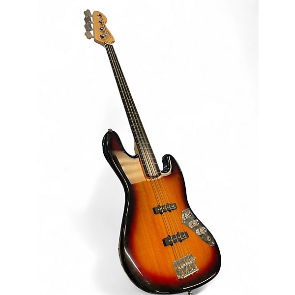 Used Squier Vintage Modified Fretless Jazz Bass 2 Color Sunburst Electric Bass Guitar