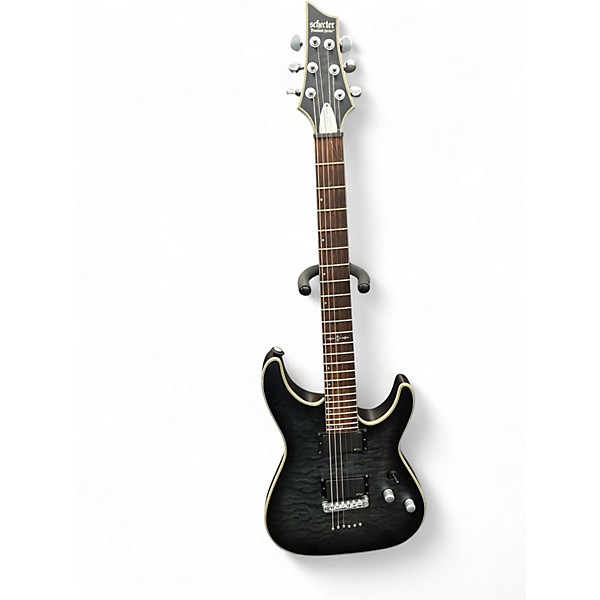 Used Schecter Guitar Research C1 Platinum Trans Black Solid Body Electric Guitar