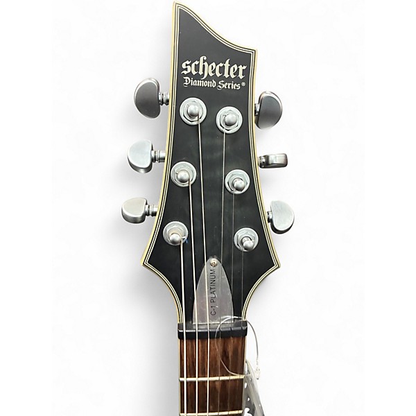 Used Schecter Guitar Research C1 Platinum Trans Black Solid Body Electric Guitar