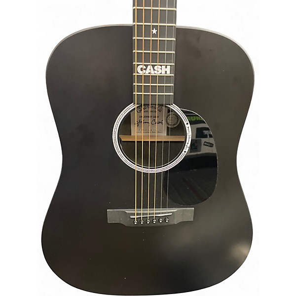Used Martin DX JOHNNY CASH Black Acoustic Electric Guitar