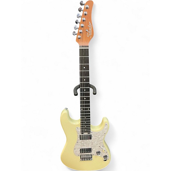 Used Schecter Guitar Research Diamond Series DOUBLE CUT White Solid Body Electric Guitar