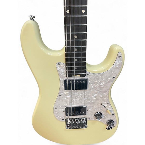 Used Schecter Guitar Research Diamond Series DOUBLE CUT White Solid Body Electric Guitar