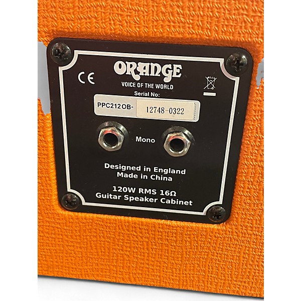 Used Orange Amplifiers PPC212OB 2x12 Open Back Guitar Cabinet