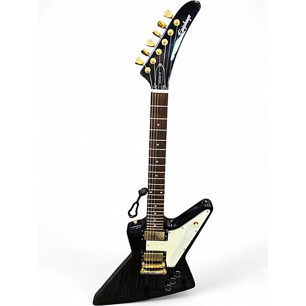 Used Epiphone Explorer Black and White Solid Body Electric Guitar
