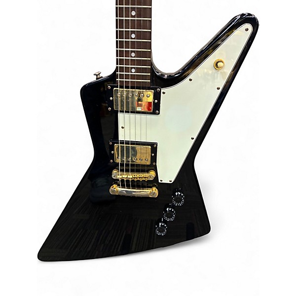 Used Epiphone Explorer Black and White Solid Body Electric Guitar