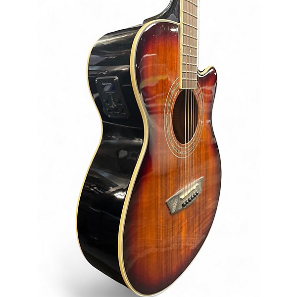 Used Washburn ES55G-A-U Brown Sunburst Acoustic Electric Guitar