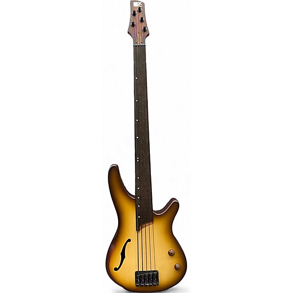 Used Vintage VJ-74JP Icon Series Fretless Distressed Sunburst Electric Bass Guitar