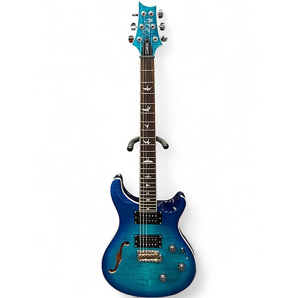 Used PRS Custom 24 SE Piezo Blue Burst Hollow Body Electric Guitar