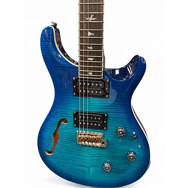 Used PRS Custom 24 SE Piezo Blue Burst Hollow Body Electric Guitar