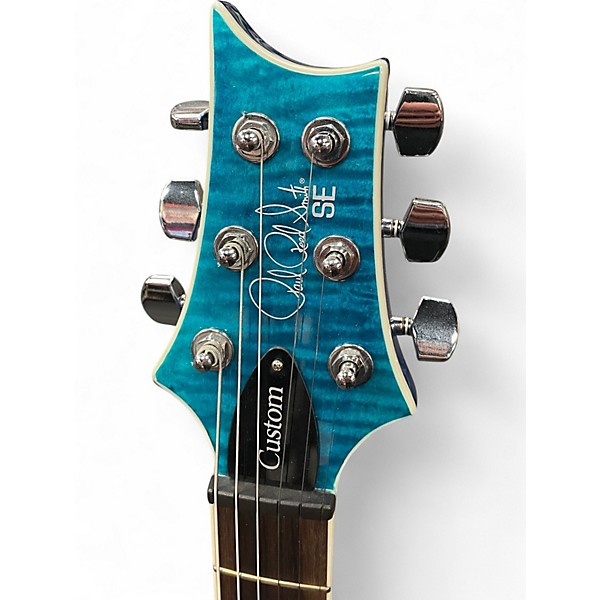 Used PRS Custom 24 SE Piezo Blue Burst Hollow Body Electric Guitar