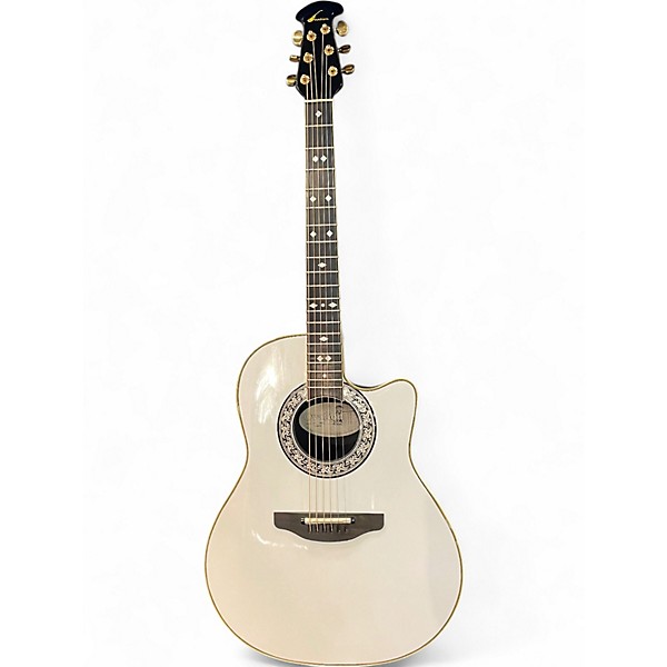Vintage 1992 Ovation 1867 Legend White Acoustic Electric Guitar