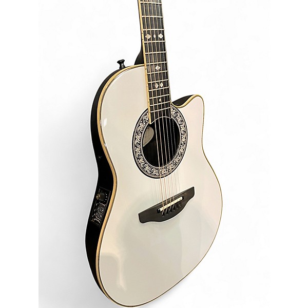 Vintage 1992 Ovation 1867 Legend White Acoustic Electric Guitar
