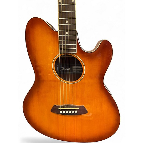 Used 2010s Ibanez TCY10E-AVS Vintage Sunburst Acoustic Electric Guitar