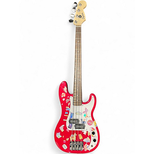Used Squier mini bass Red Electric Bass Guitar