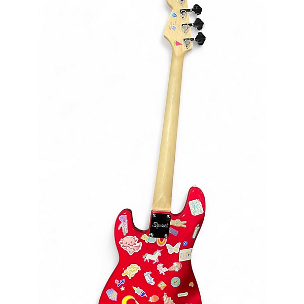 Used Squier mini bass Red Electric Bass Guitar